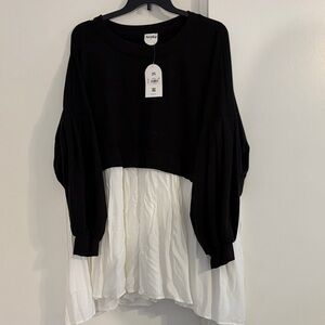 ARULA Black and White Blouse